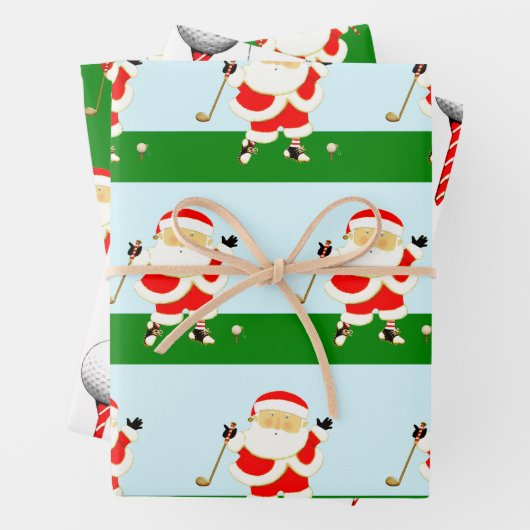 Papier d'enveloppement de Noël de golf (En situation)