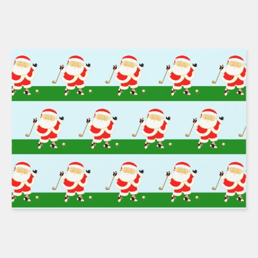 Papier d'enveloppement de Noël de golf (Devant)