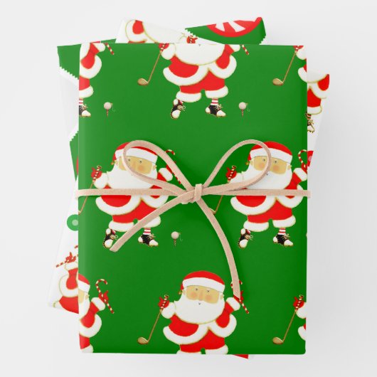 Papier d'enveloppement de Noël de golf (En situation)