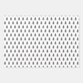 Papier d'enveloppement de Noël de pin blanc noir (Devant 3)