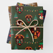 Papier d'enveloppement de Noël d'inspiration afric (En situation)