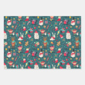 Papier d'enveloppement de Noël festif série de 3 (Devant)