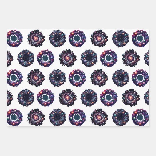 Papier d'enveloppement de Noël galactique - Célest (Devant)