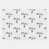 Papier d'enveloppement de Noël gris et blanc (Devant 3)