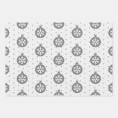Papier d'enveloppement de Noël gris et blanc (Devant)