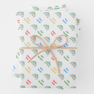 Papier d'enveloppement de Noël multilingue personn