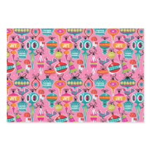 Papier d'enveloppement de Noël ornementé du milieu