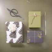 Papier d'enveloppement de Noël Père Noël Gold