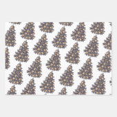 Papier d'enveloppement de Noël Père Noël Gold (Devant)