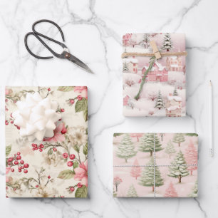 Papier d'enveloppement de Noël rétro