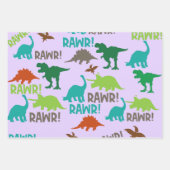 Papier d'enveloppement de Noël rétro Dinosaur - Vi (Devant 2)