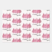 Papier d'enveloppement de Noël rose (Devant 3)