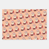 Papier d'enveloppement de Noël rose de Père Noël R (Devant 3)