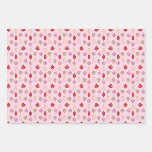 Papier d'enveloppement de Noël rose mignon (Devant)