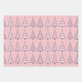 Papier d'enveloppement de Noël rose série de 3 (Devant)