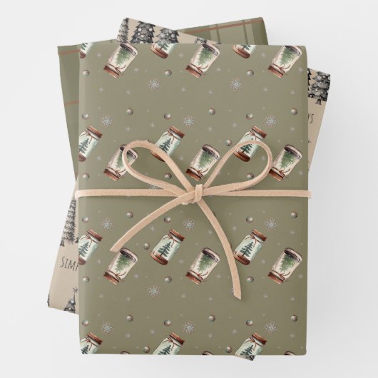 Papier d'enveloppement de Noël rustique (En situation)