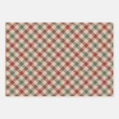 Papier d'enveloppement de Noël rustique rouge, tan (Devant 2)