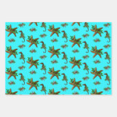 Papier d'enveloppement de Noël Starfish Aqua Beach (Devant 3)