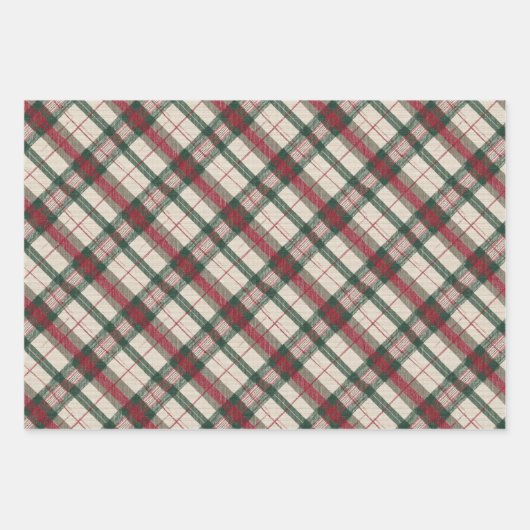 Papier d'enveloppement de Noël vert rustique (Devant 3)