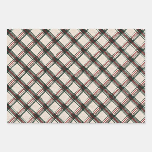 Papier d'enveloppement de Noël vert rustique (Devant 2)