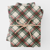 Papier d'enveloppement de Noël vert rustique (En situation)