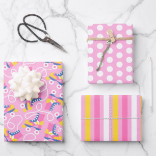 Papier d'enveloppement de patins à rouleaux rétro 