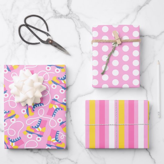 Papier d'enveloppement de patins à rouleaux rétro  (Recto)