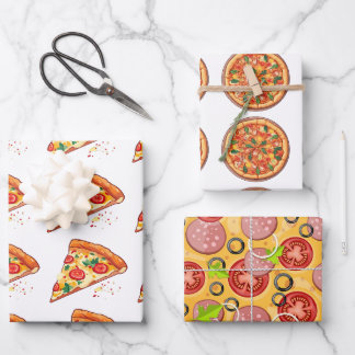 Papier d'enveloppement de pizza | 3 feuilles | 3 D