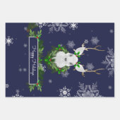 Papier d'enveloppement de rennes bleus (Devant 2)