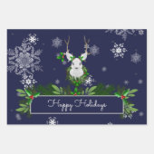 Papier d'enveloppement de rennes bleus (Devant)