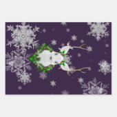 Papier d'enveloppement de rennes violets (Devant 3)