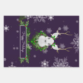 Papier d'enveloppement de rennes violets (Devant 2)