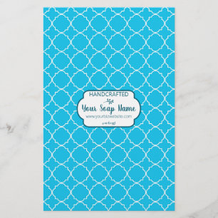 Papier d'enveloppement de savon bleu et blanc Quat