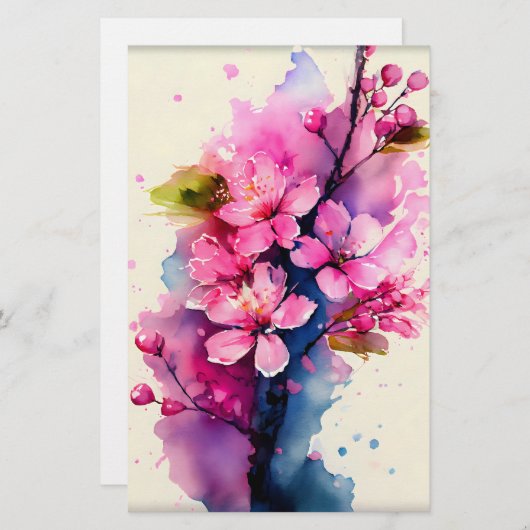 Papier d'enveloppement de savon en fleur de cerisi (Devant / Derrière)