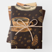 Papier d'enveloppement de thème de la coupe de caf (En situation)