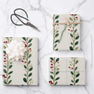Papier d'enveloppement de verdure de vacances Qu