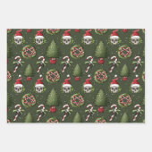 Papier d'enveloppement déplaisant de Noël avec crâ (Devant 2)