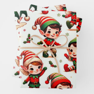 Papier d'enveloppement des elfes de Noël