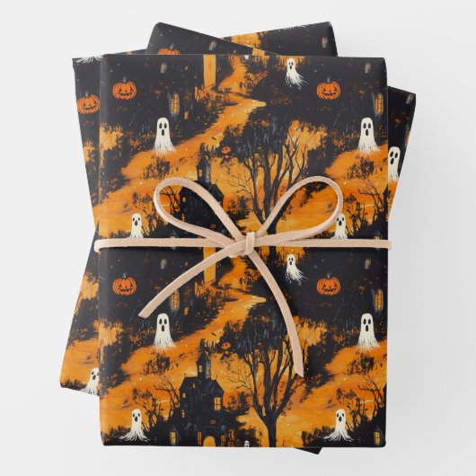 Papier d'enveloppement d'Halloween (En situation)