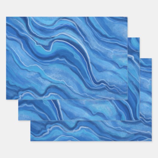 Papier d'enveloppement en marbre bleu (Lot)