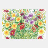 Papier d'enveloppement Fleur sauvage: 3 feuilles p (Devant 3)