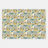 Papier d'enveloppement Floral des abeilles Feuille (Devant 3)