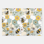 Papier d'enveloppement Floral des abeilles Feuille (Devant 2)