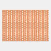 Papier d'enveloppement floral rose et orange (Devant 3)