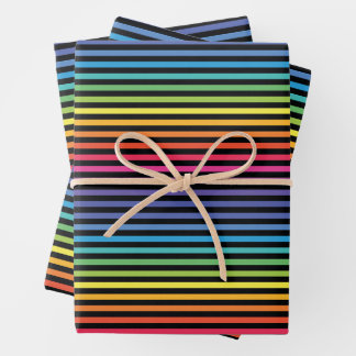 Papier d'enveloppement horizontal Arc-en-ciel noir