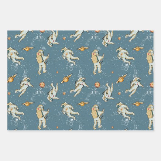 Papier d'enveloppement inspiré de l'espace (Devant)