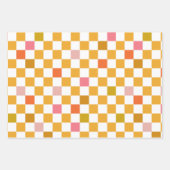 Papier d'enveloppement Jaune À damiers moderne (Devant)