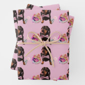 Papier d'enveloppement mignon Dachshund 48x73 cm (En situation)