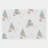 Papier d'enveloppement moderne des arbres de Noël (Devant 3)