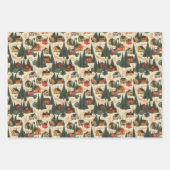 Papier d'enveloppement moderne du village de Noël (Devant 2)